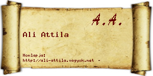 Ali Attila névjegykártya